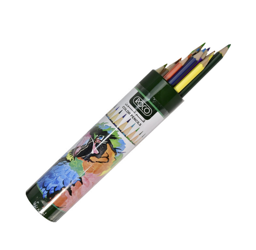Roco – Wooden Colored Pencils Set, 12 Assorted Colors