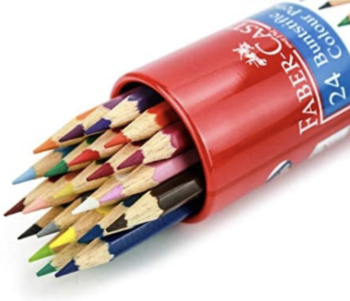Faber-Castell – Wooden Colored Pencils, 24 Assorted Colors