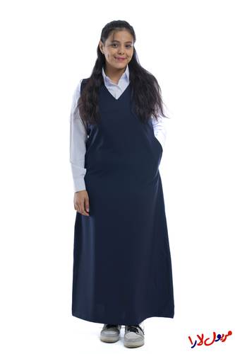Navy Apron With A V-Neck Front