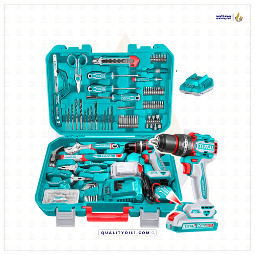 TOTAL | دريل بطارية 20V مع مجموعة عدة 165PCS