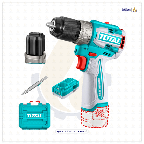 TOTAL | دريل بطارية 16V 60N.m - مع ملحقات اضافية 