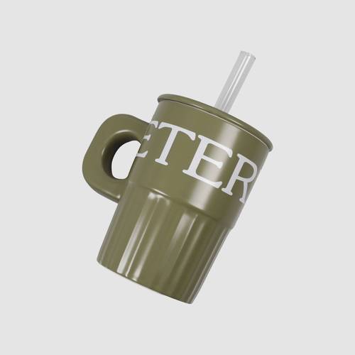 كوب سراميك مع مزاز