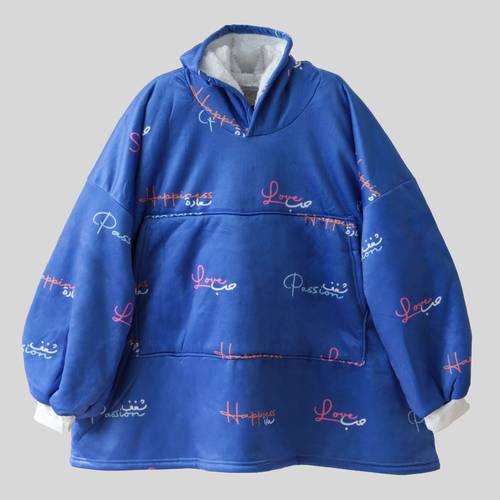 sherpa blanket Hoodie - Happiness