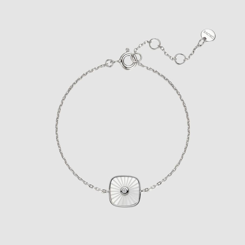 GROVE Lumiere Silver Bracelet — Mother of Pearl