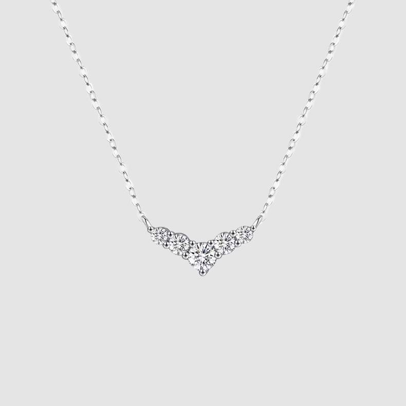 Sterling Silver 'V' Letter Necklace