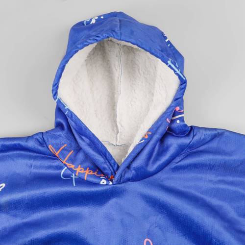 sherpa blanket Hoodie - Happiness