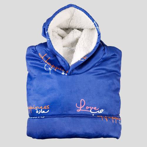 sherpa blanket Hoodie - Happiness