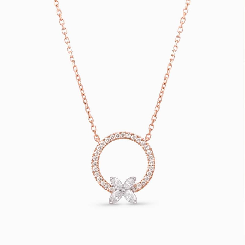 'Fajr' Rose Gold Diamond Necklace — Al-Kohaji