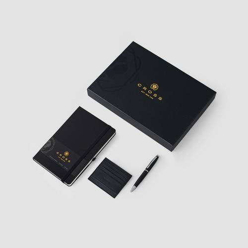 طقم CROSS الفاخر – نوت بوك مع قلم ومحفظة