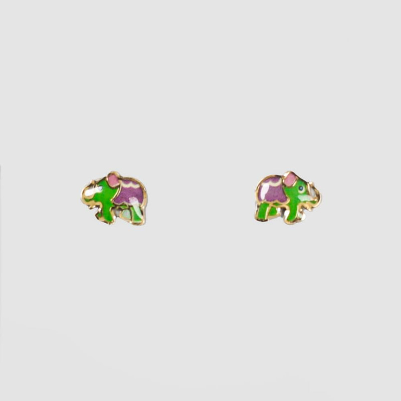 Jawaher Colorful Elephant Stud Earrings
