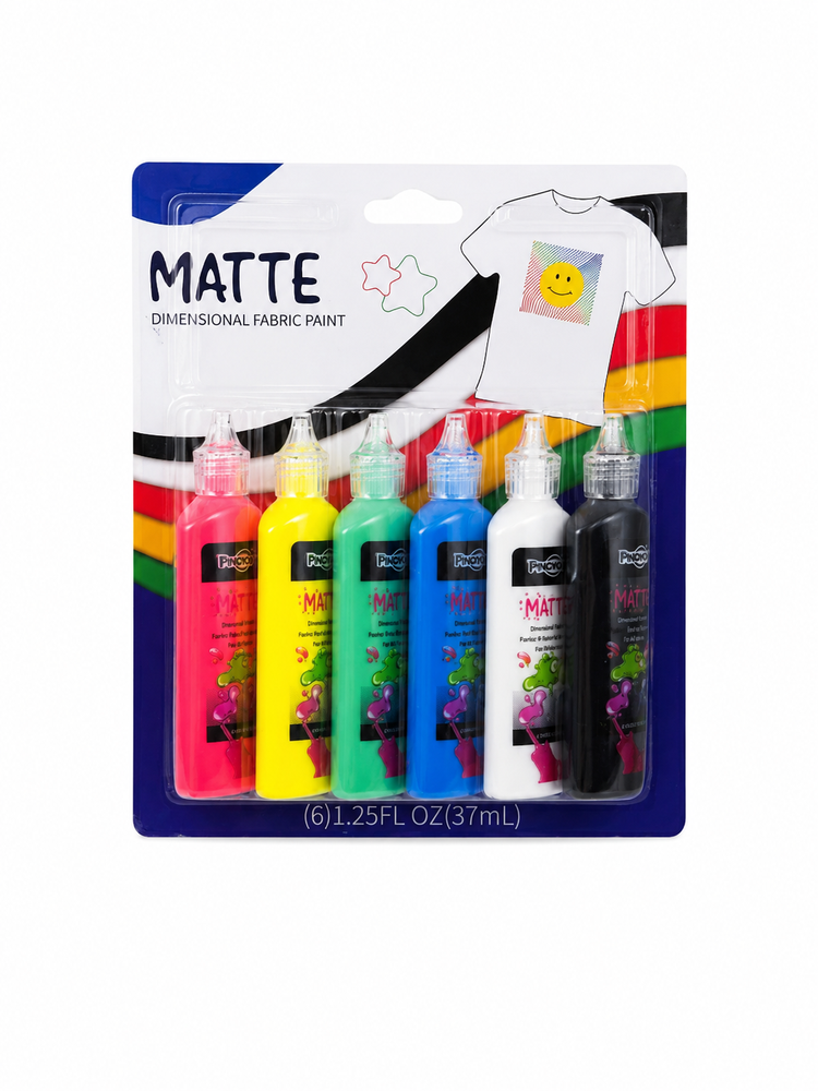 طقم ألوان قماش MATTE – 6 ألوان (37 مل)