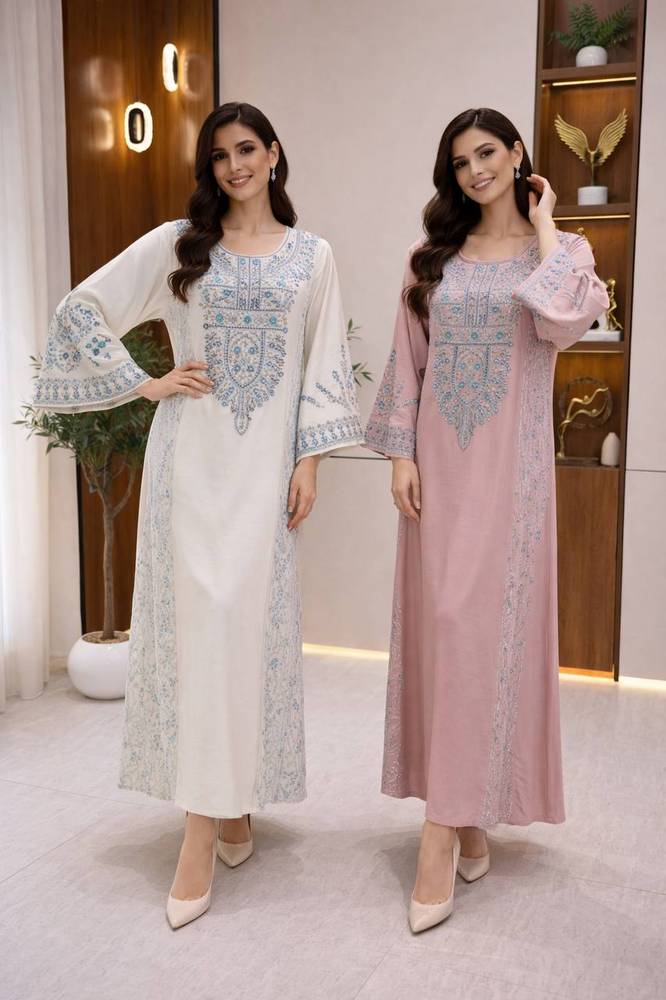 جلابية بتطريز انيق 