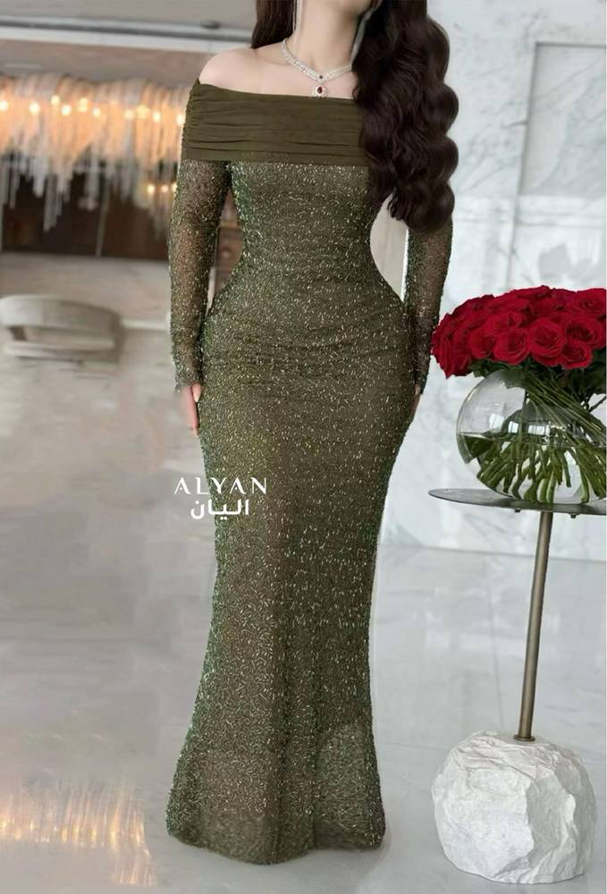 فستان سهرة توب لمعه