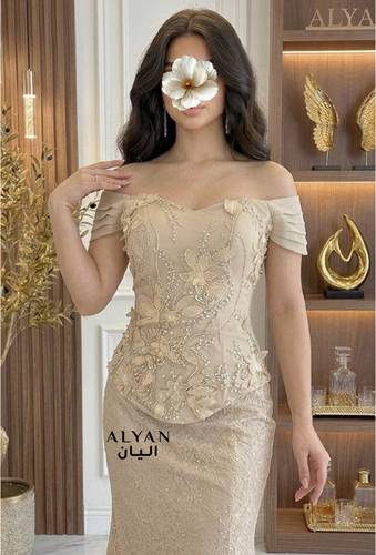 فستان كورسية ورد  بتطريز