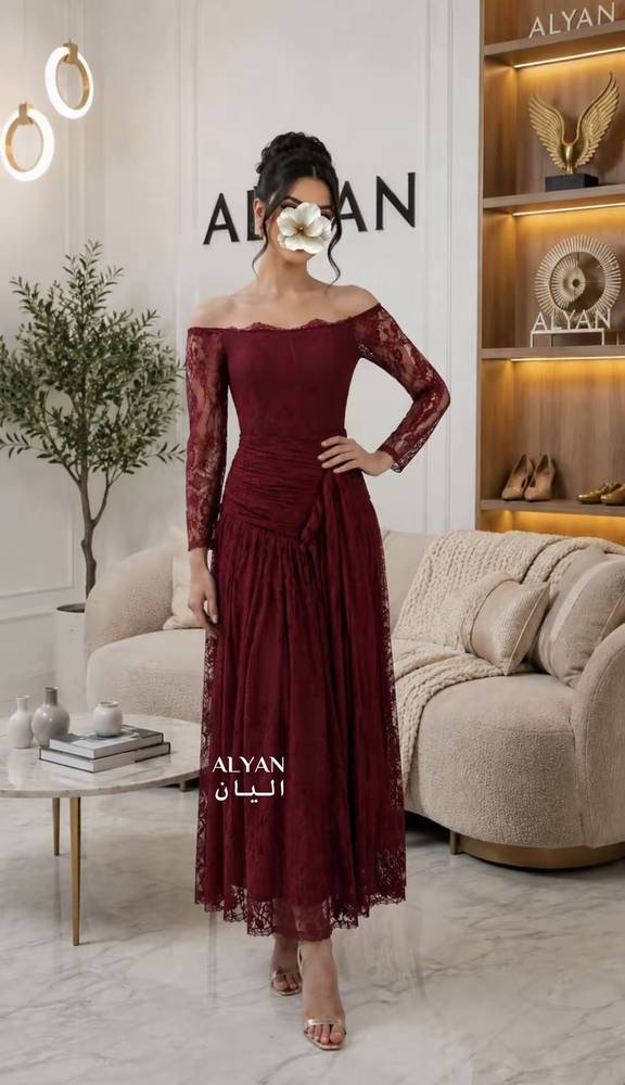 فستان سهرة دانتيل انيق