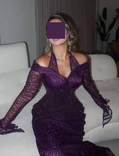 فستان سهره ليلكي بكم انيق