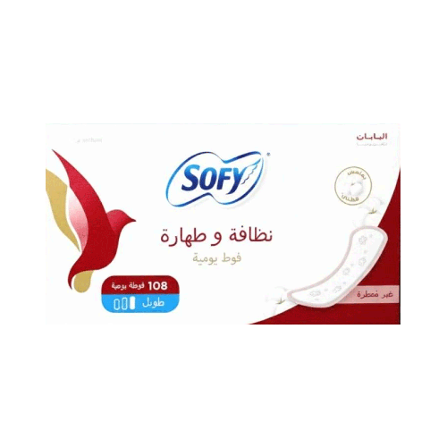 سوفي فوط يومية نظافة وطهارة طويلة غير معطرة – 108 فوطة