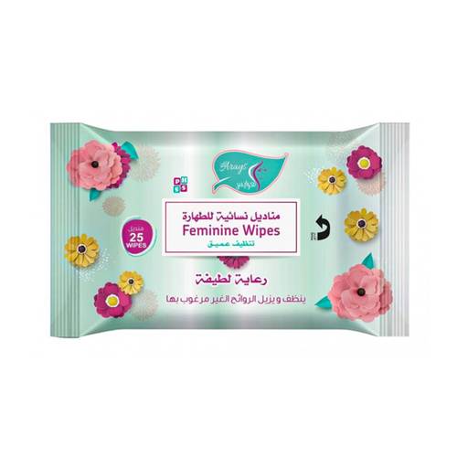 العرايس مناديل نسائية للطهارة  وإزالة الروائح الغير مرغوب بها ،25منديل 