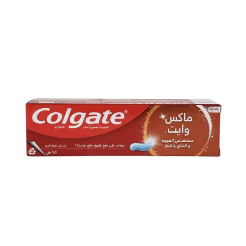 كولجيت معجون اسنان بالفلورايد ماكس وايت لمستخدمي القهوة والشاي  - 75 مل