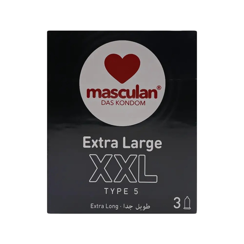 ماسكلان واقي ذكري إكسترا لارج XXL طويل جدا تايب 5 – 3 قطع