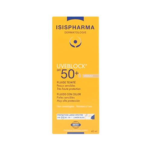 إيزيس فارما يوفي بلوك واقي شمس سائل SPF50 مع لون مقاوم للماء-ميديوم 40 مل 