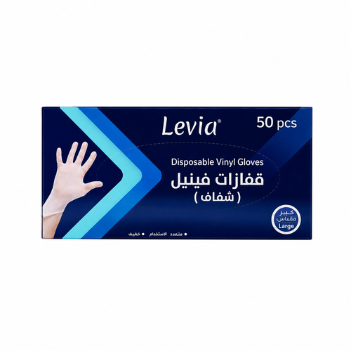 ليفيا قفازات فينيل كبيرة - (شفاف) 50 حبة