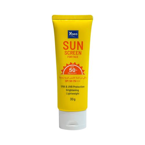 يوكو كريم واقي من اشعة الشمس للوجه بحماية SPF50 خالي من العطر ، تركيبة غير دهنية -30 جرام