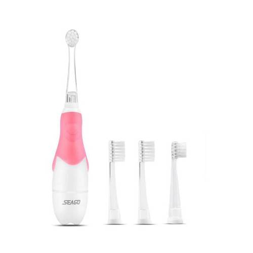 فرشاة أسنان كهربائية للأطفال  Seago سونيك مع وظيفة تذكير بمؤقت ضوء LED ذكي بعمر 0-3 سنوات