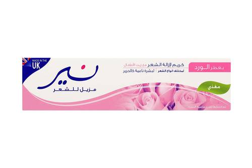 نير مزيل الشعر للجسم والساقان بعطر الورد - 110 جرام