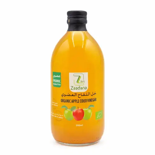 زادنا خل التفاح العضوي-500 مل