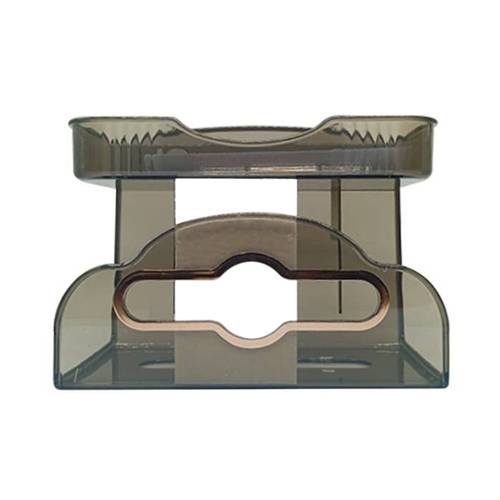 رف تخزين بالاصق باللون الأسود الشفاف ،قطعة واحدة  19.5*11*15.7 سم