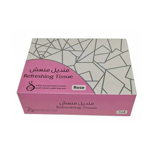 علبة مناديل معطرة بالورد - 50 منديل