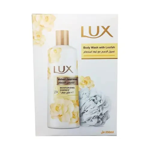 لوكس غسول جسم عطري برائحة الياسمين المخملي مع لوفة- 250مل