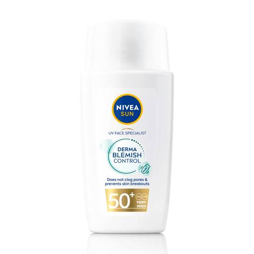نيفيا صن كريم سائل للوجه للحماية من الشمس +SPF50 والتحكم في عيوب البشرة - 40مل