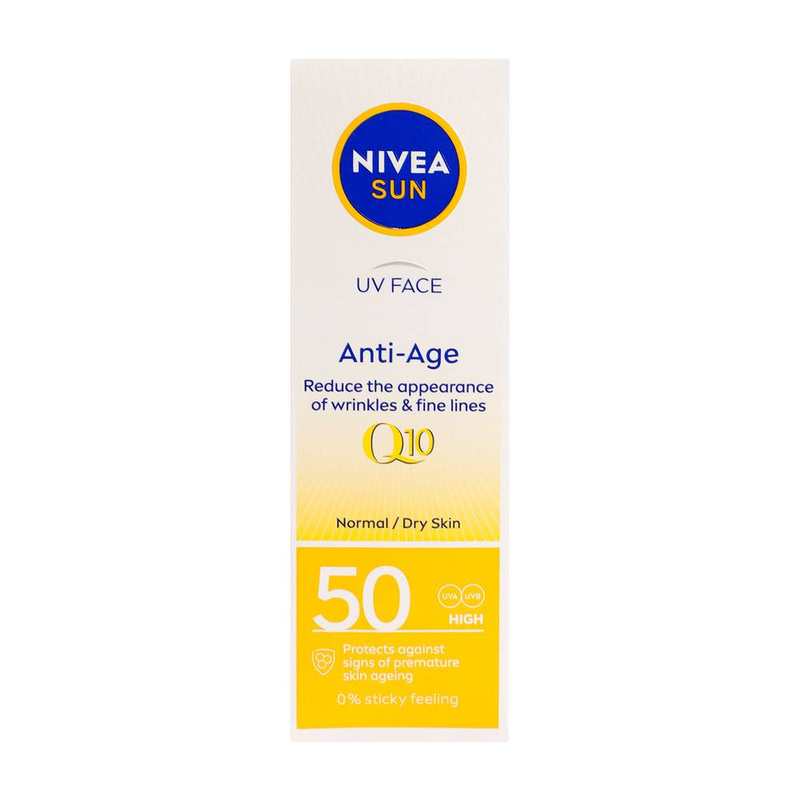 نيفيا صن كريم للوجه للحماية من أشعة الشمس SPF50 و Q10 مقاومة التجاعيد - 50مل