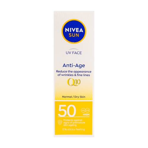 نيفيا صن كريم للوجه للحماية من أشعة الشمس SPF50 و Q10 مقاومة التجاعيد - 50مل