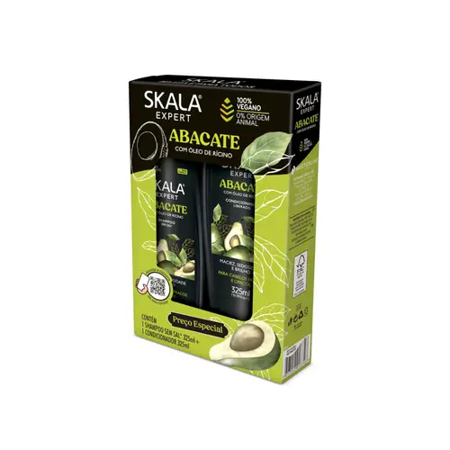سكالا مجموعة شامبو + بلسم بالأفوكادو وزيت الخروع (325 مل لكل عبوة)