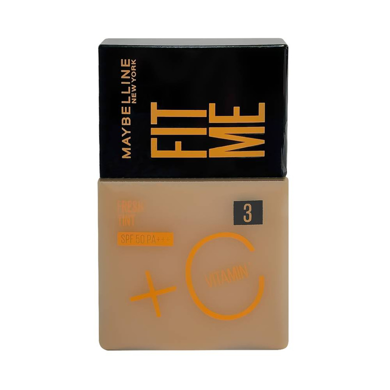 ميبيلين نيويورك كريم أساس فيت مي فريش تنت مع ( +++SPF50 PA) بفيتامين سي درجة 3 - 30 مل