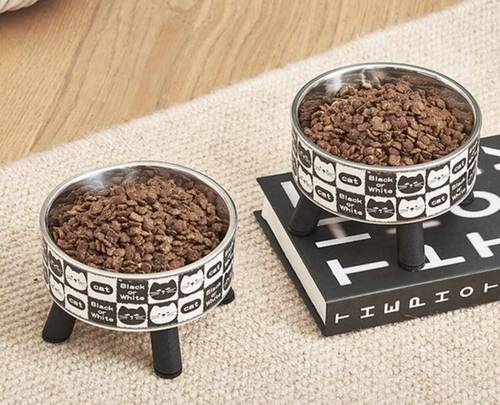Stainless steel cat food bowl