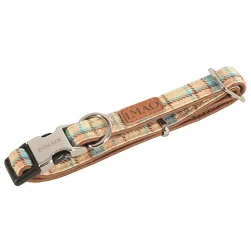 Zolux blue and beige dog collar