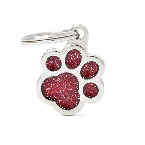 Small red glittery claw pendant