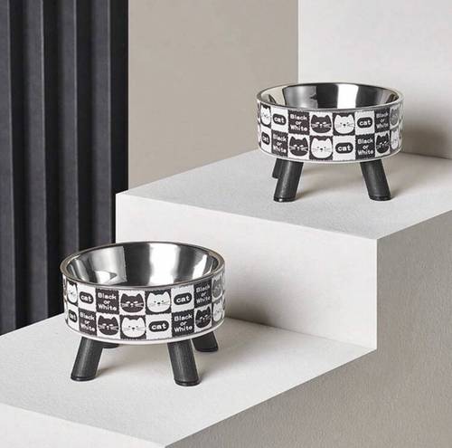 Stainless steel cat food bowl