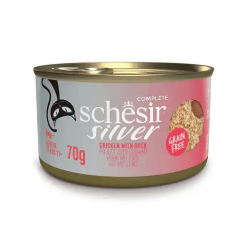 Cheezer Silver Canned Chicken with Duck Mashed Wet Food for Senior Cats, 70g