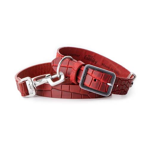 My Family Tucson Red Leather Collar
