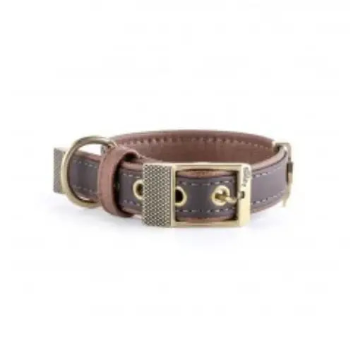 Bilbao Brown Leather Dog Collar - Large