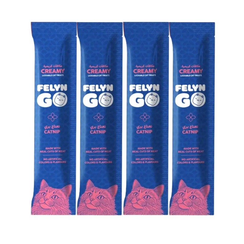 Felyn Go Creamy Lickable Treats Catnip Sachet 4x15g