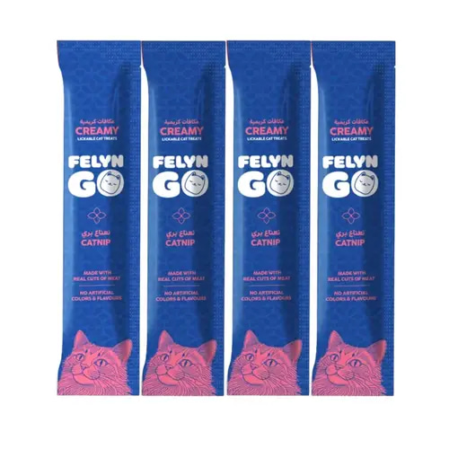 Felyn Go Creamy Lickable Treats Catnip Sachet 4x15g