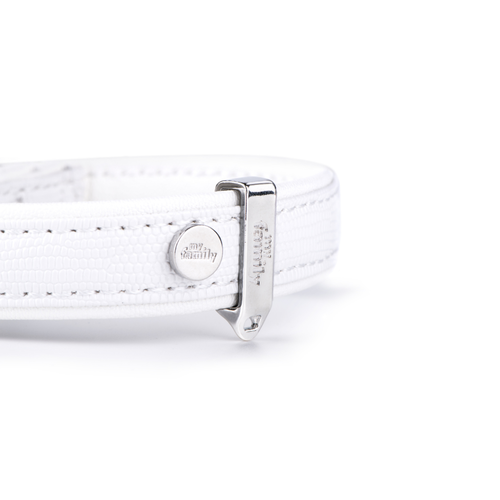My Family Saint Tropez White Leather Collar 22/26-1.2 cm