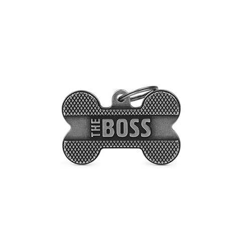 ماي فاميلي قلادة THE BOSS شكل عظمة لون فضي حجم كبير