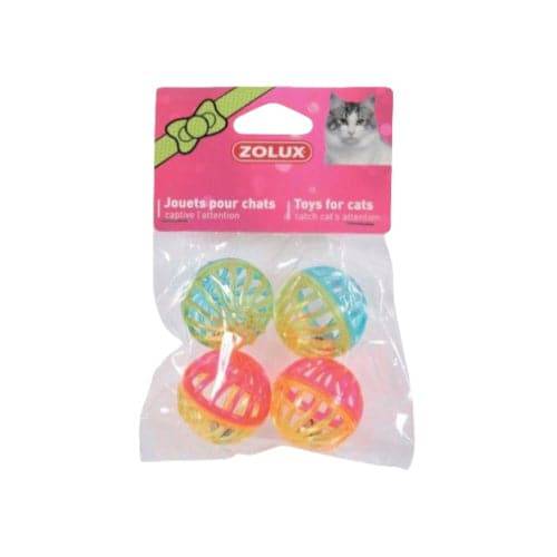 Zolux Cat Toy 4 Balls with Bells - 4cm